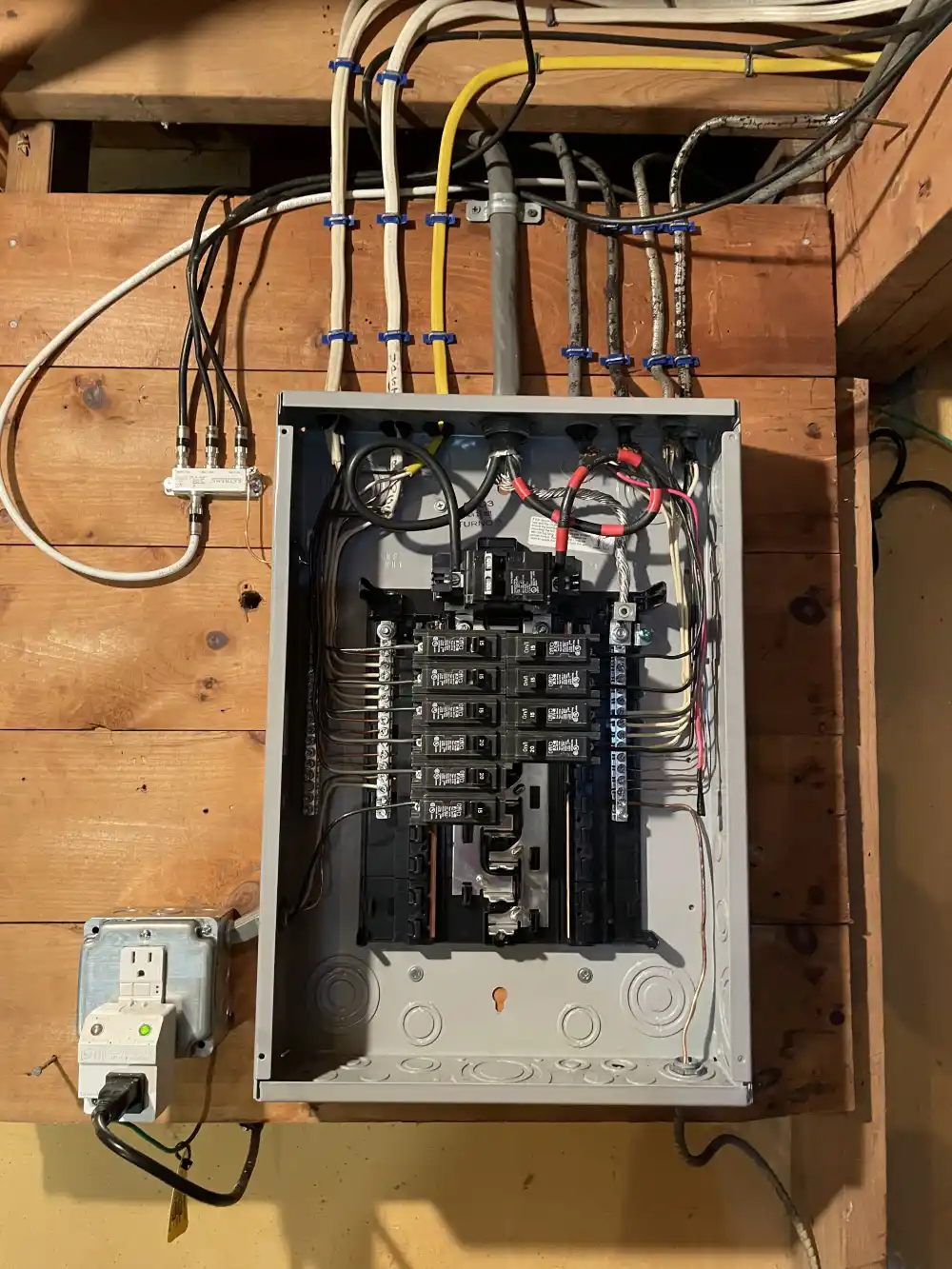 power panel with generators connected